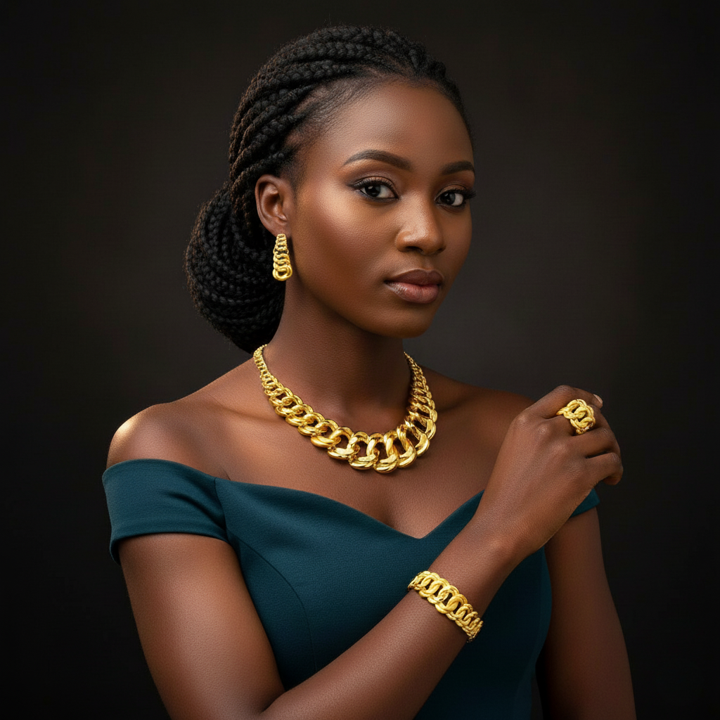 parure plaque ou pour femme