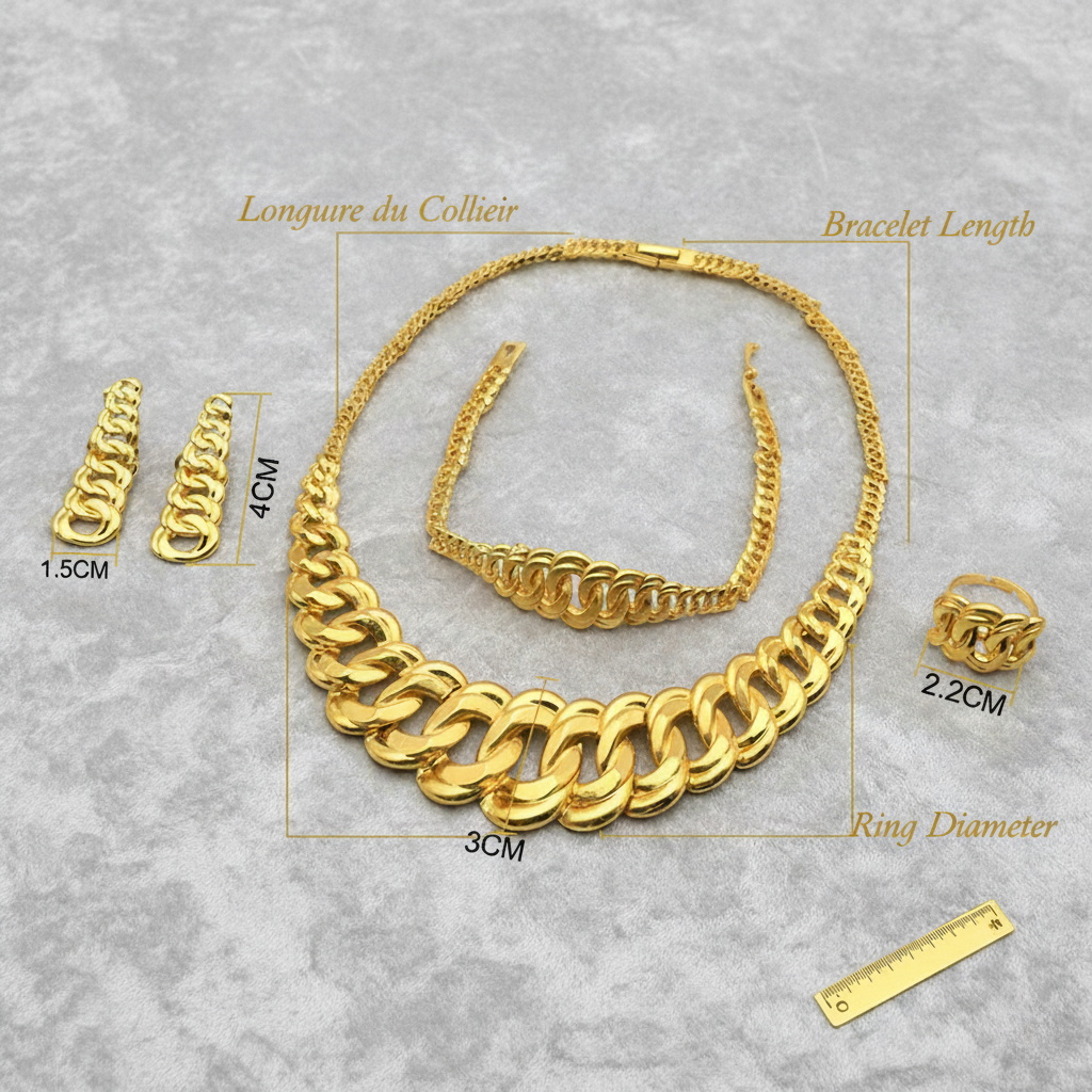 parure plaque ou pour femme