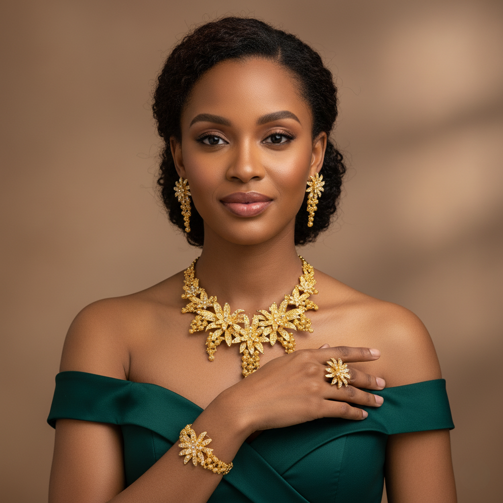 parure plaque ou pour femme