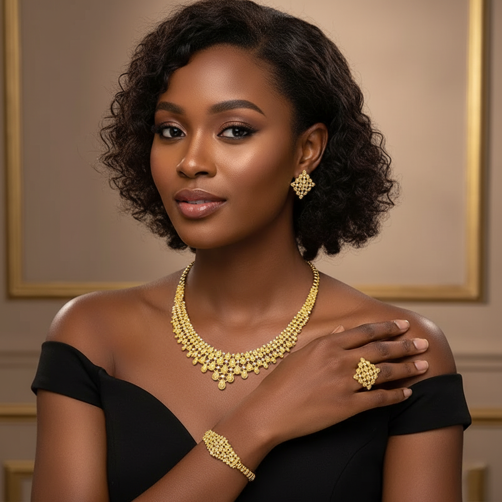 parure plaque ou pour femme